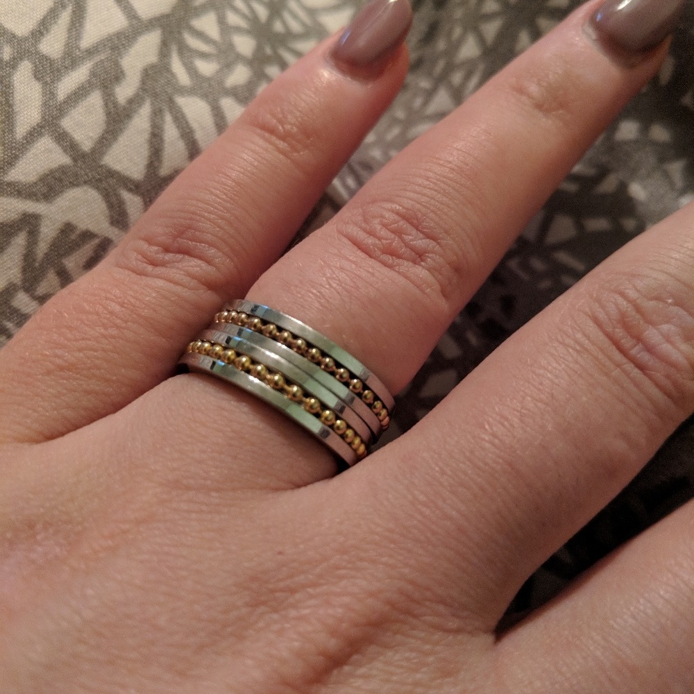 Silver and gold ring set